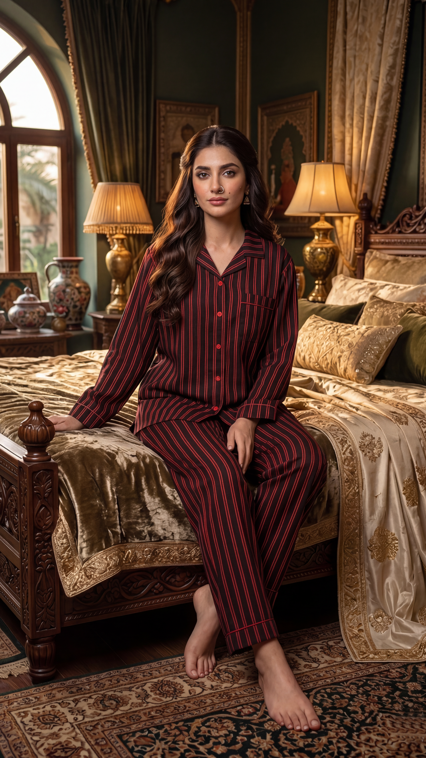 Maroon N Black Stripes
