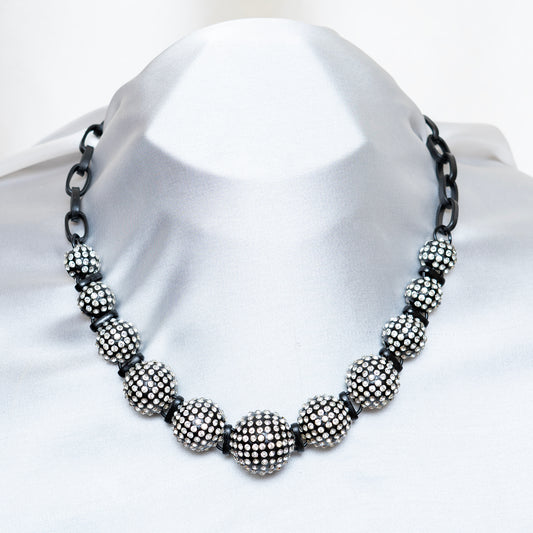 Crystals N Black Necklace Set