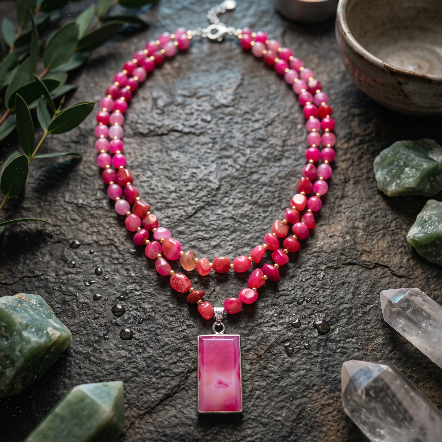 Pink Agate Necklace