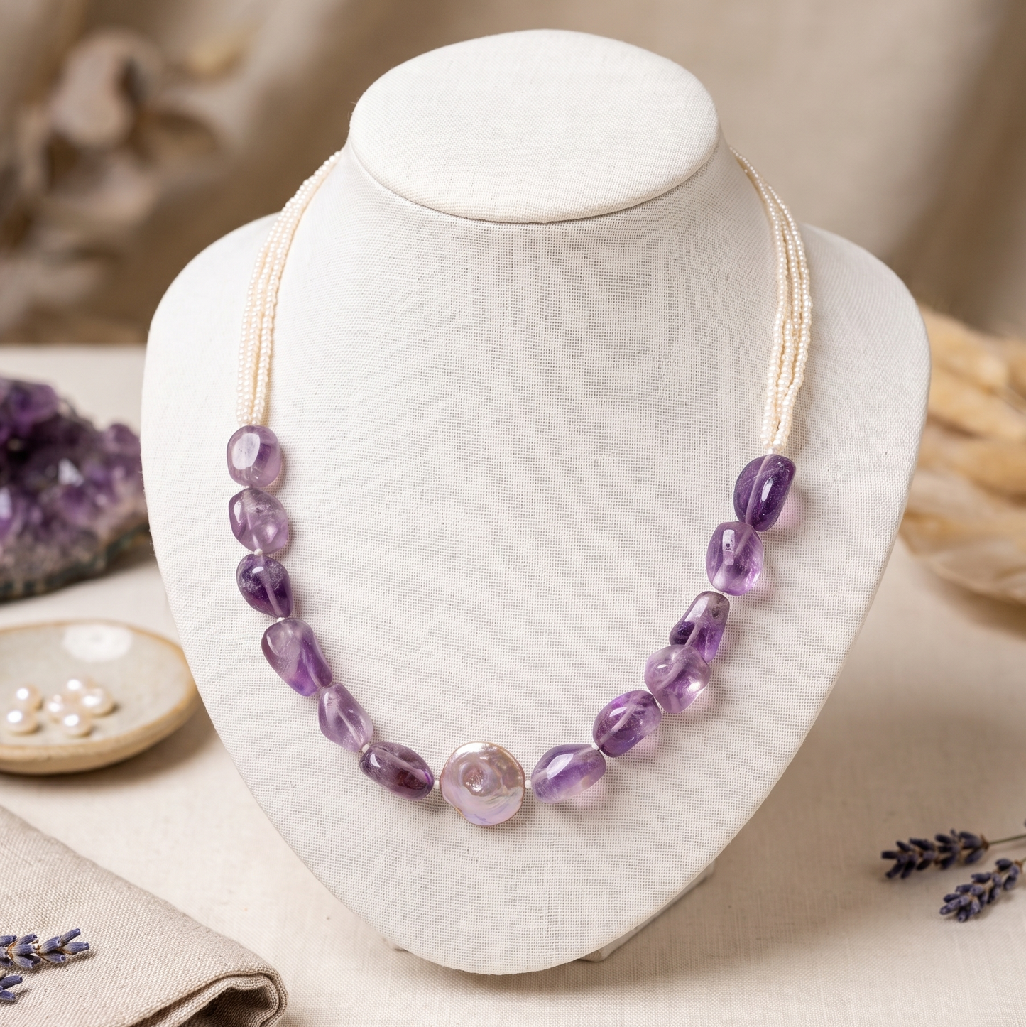 Amethyst & Pearl Necklace