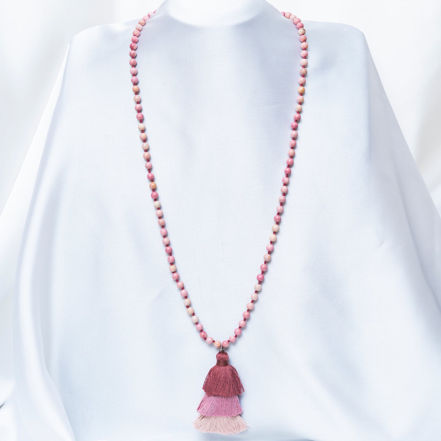 Pink Marble Beads Maala