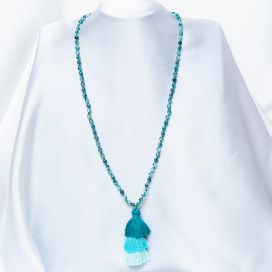 Cyan Marble Maala