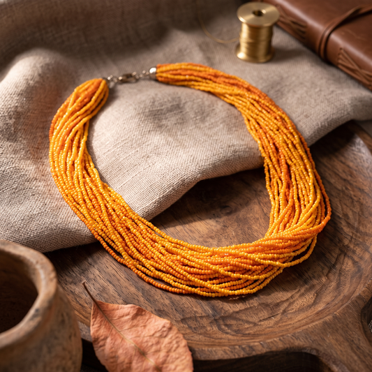 The Saffron Loom Mala