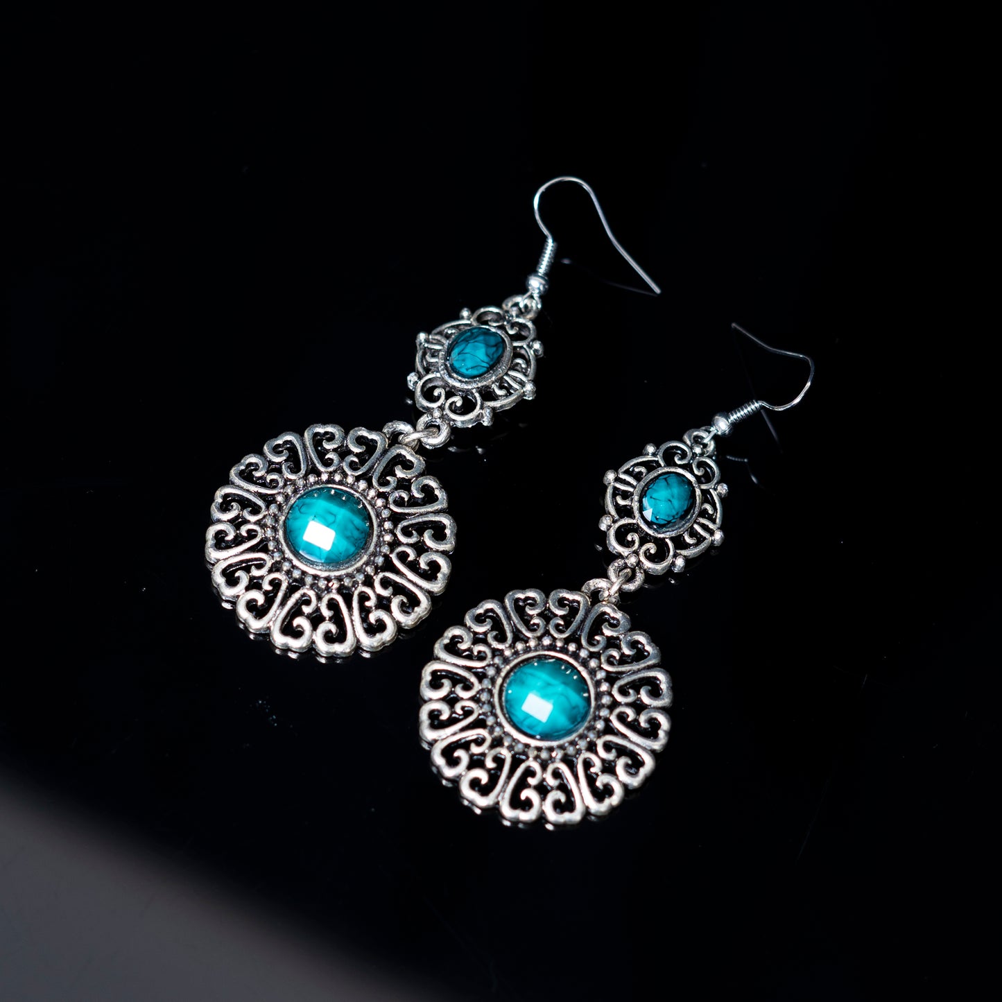 Blue N Silver Earrings
