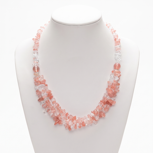 Strawberry Quartz Stones Necklace