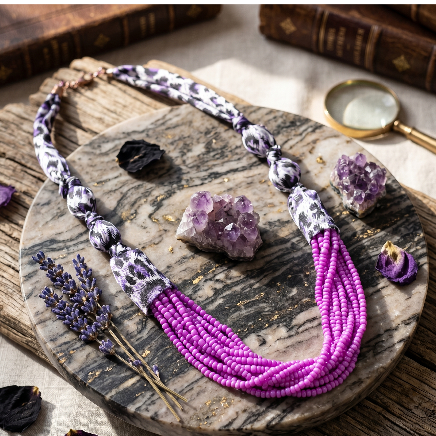 Purple Polka Maala
