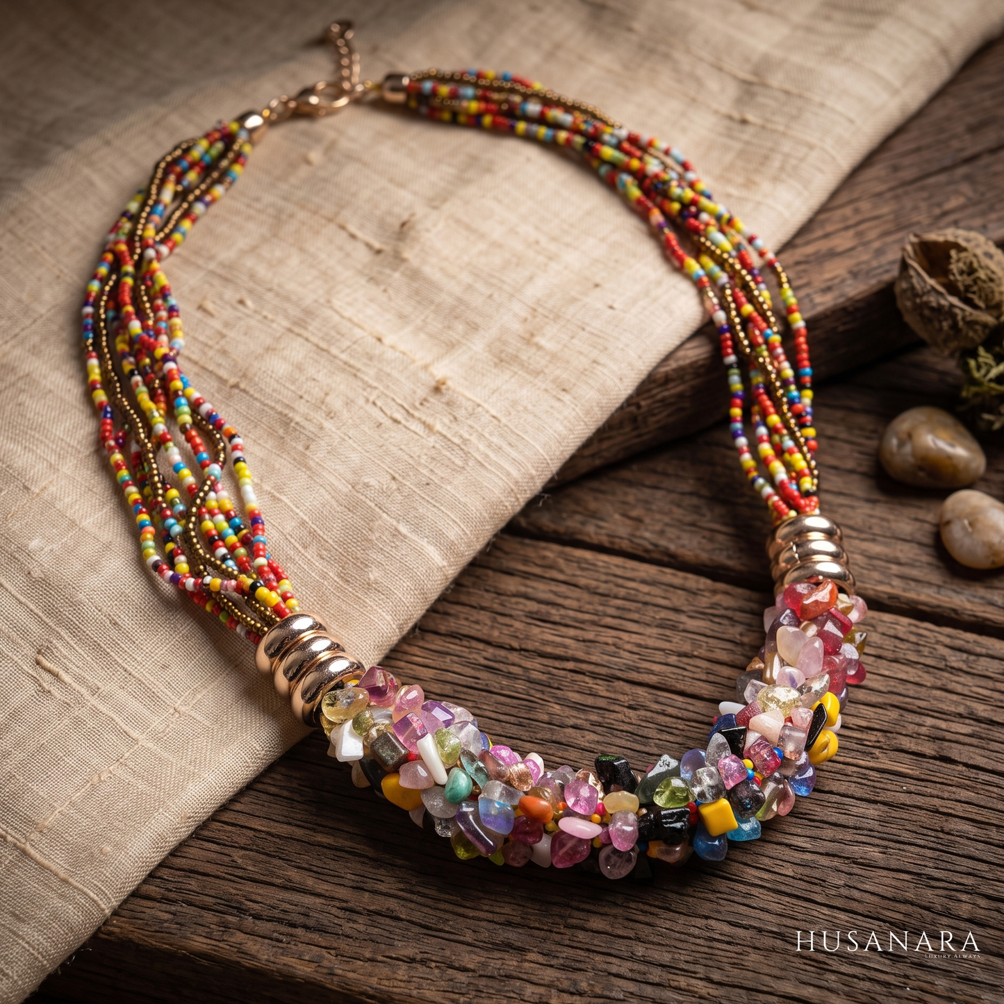 Multi Colored Stones Maala
