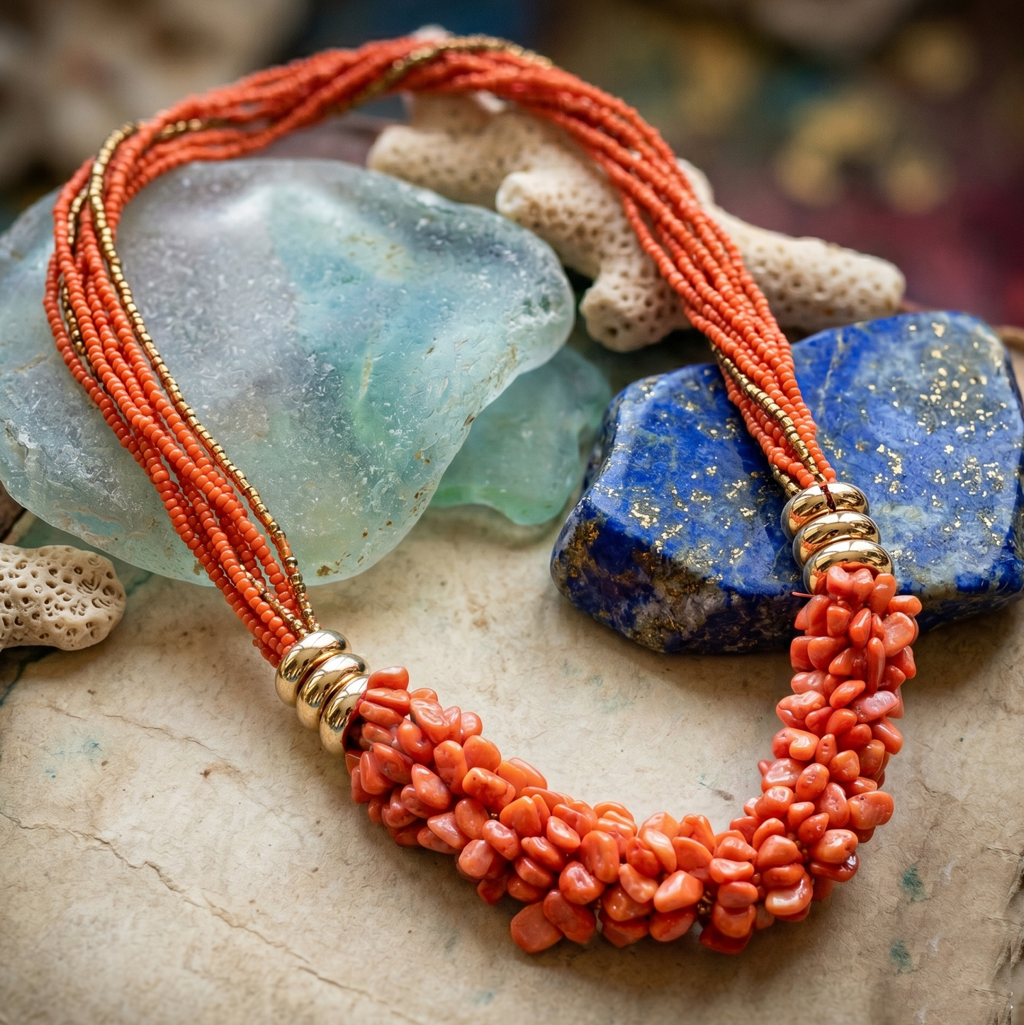 Orange Stones Maala