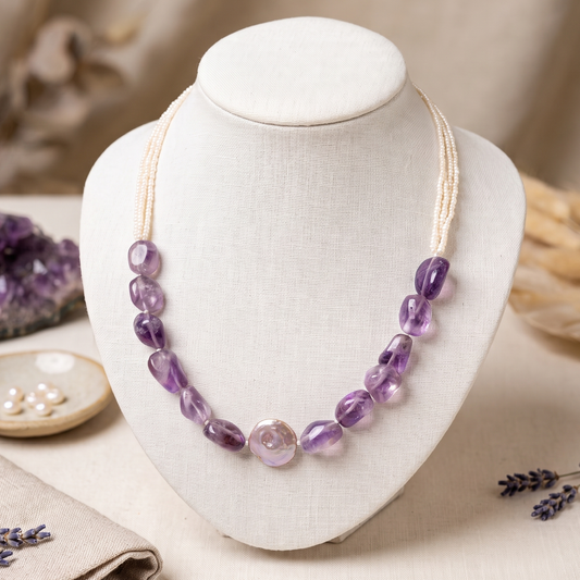Amethyst & Pearl Necklace