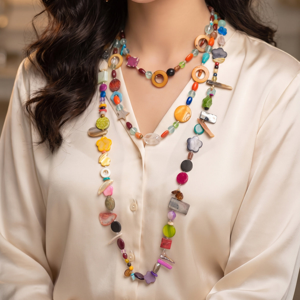 Gemstones Multi Layered Maala